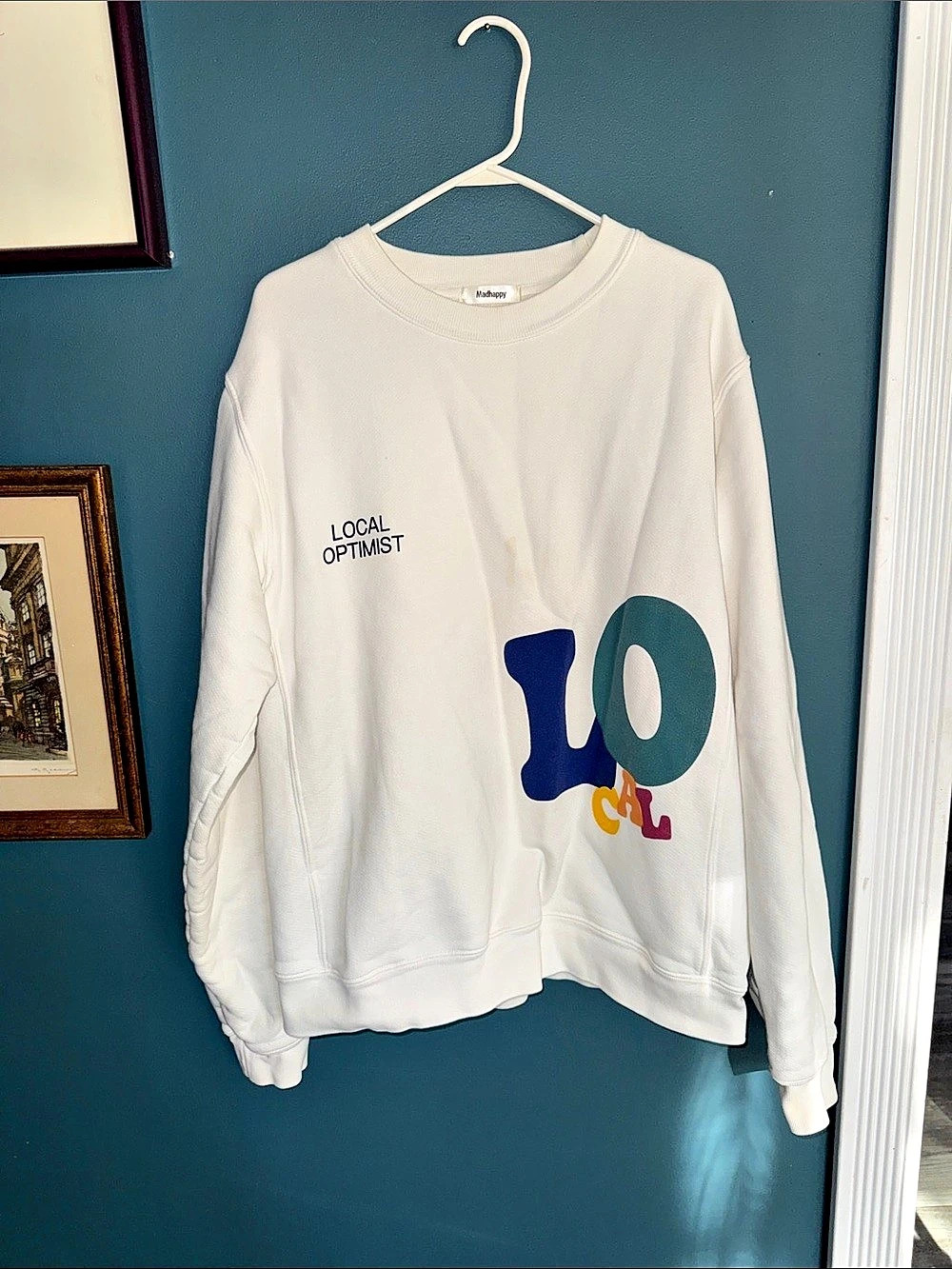 Madhappy Local Optimist Crewneck Sweatshirt Color Block White